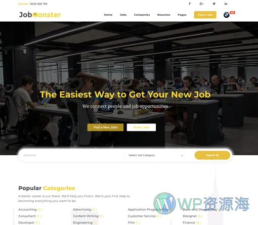 Jobmonster-招聘求职网站模板WordPress主题插图5-WP资源海