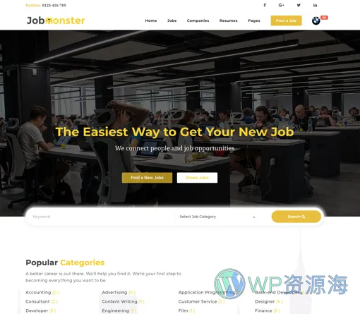 Jobmonster v4.7.1 招聘求职网站模板WordPress主题插图5-WordPress资源海