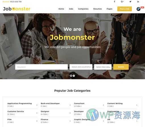 Jobmonster-招聘求职网站模板WordPress主题插图3-WP资源海