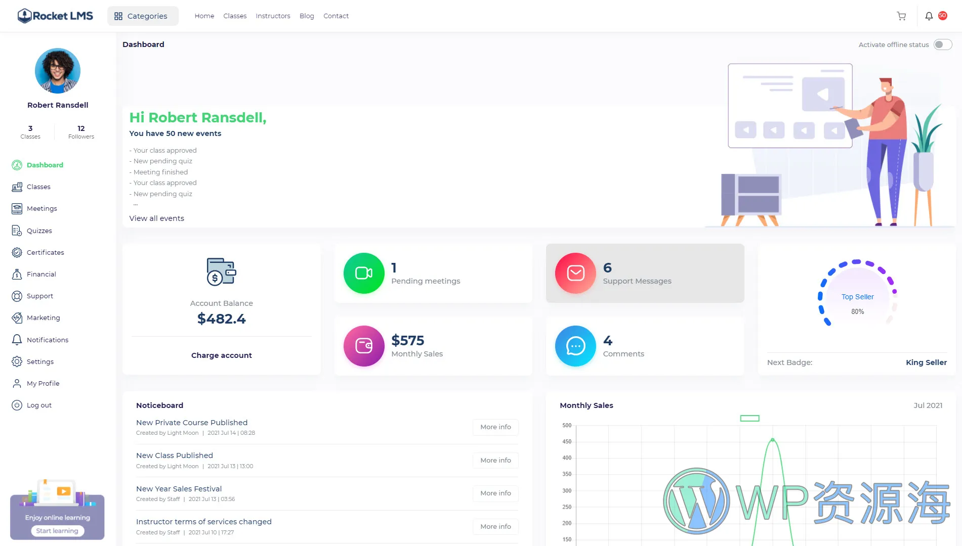 Rocket LMS-教育管理系统/在线课程PHP源码[更至v1.9.7]插图2-WP资源海