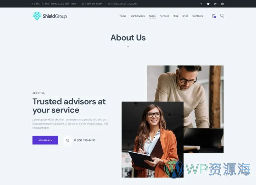 ShieldGroup v2.7 保险金融公司网站模板WordPress主题插图5-WP资源海