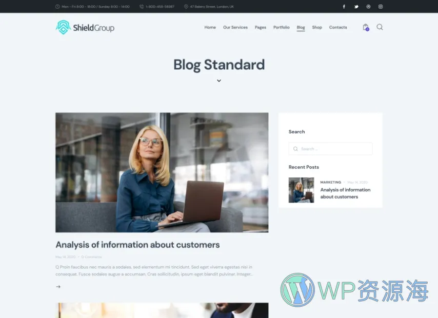 ShieldGroup v2.7 保险金融公司网站模板WordPress主题插图6-WP资源海