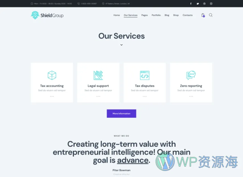 ShieldGroup v2.7 保险金融公司网站模板WordPress主题插图8-WP资源海