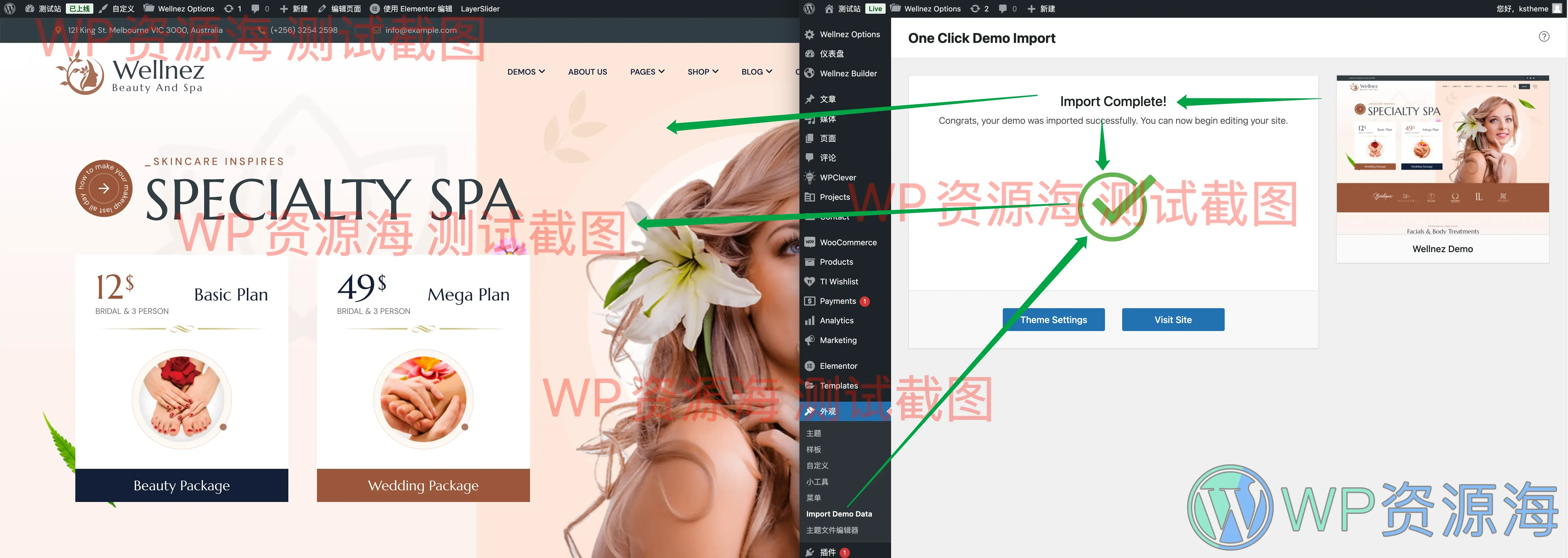 Wellnez-美容美妆健康SPA网站模板WordPress主题插图1-WP资源海