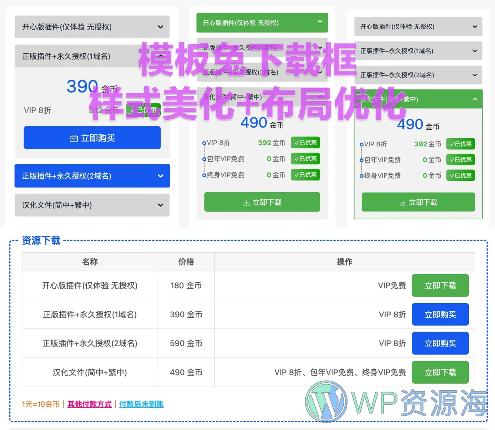 【Modown主题】多价格下载框显示优化 下载框美化插图-WP资源海 【Modown主题】多价格下载框显示优化 下载框美化插图-WP资源海