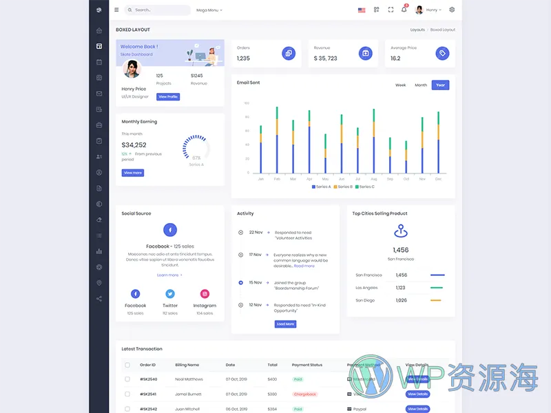 Skote-Vuejs和Laravel后台管理仪表板模板[更至v4.1.2]插图5-WP资源海