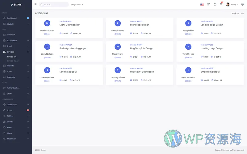 Skote-Vuejs和Laravel后台管理仪表板模板[更至v4.1.2]插图20-WP资源海