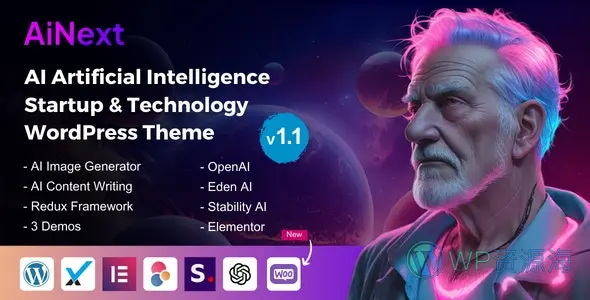 AiNext v1.1 AI机构AI公司网站模板WordPress主题插图-WordPress资源海