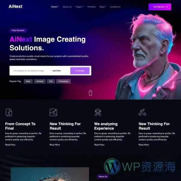AiNext-AI机构AI公司网站模板WordPress主题插图1-WP资源海