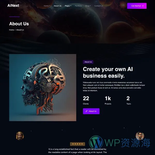 AiNext v1.1 AI机构AI公司网站模板WordPress主题插图4-WordPress资源海