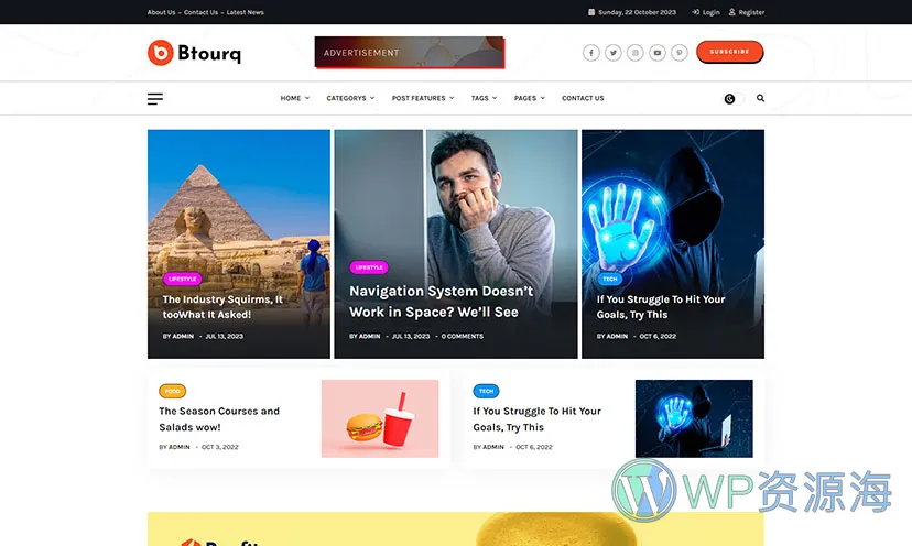 Btourq v1.0.4 新闻资讯博客杂志WordPress主题插图5-WP资源海