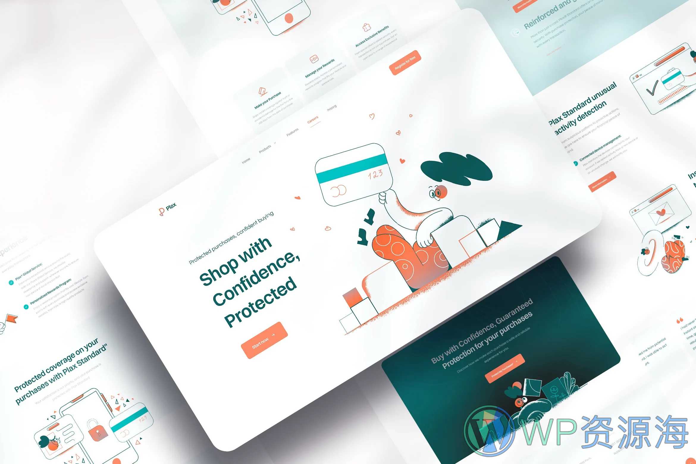 Plax-金融银行支付软件网站模板HTML+React双版本插图2-WP资源海