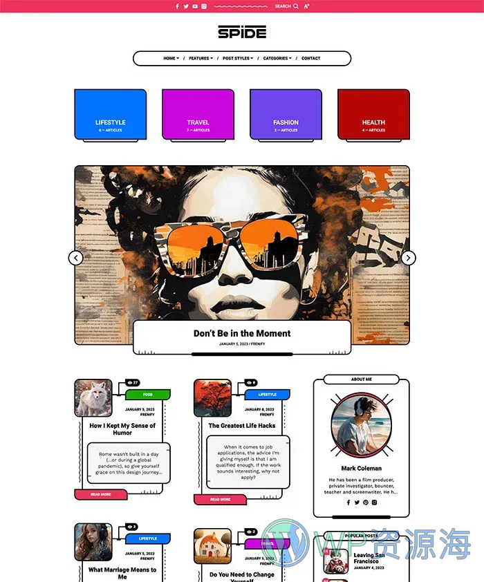 Spide v1.0.4 极简创意漫画风博客杂志WordPress主题插图16-WordPress资源海
