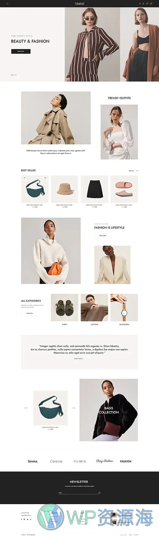 Mafoil-时装箱包商城网站模板WordPress主题插图6-WP资源海