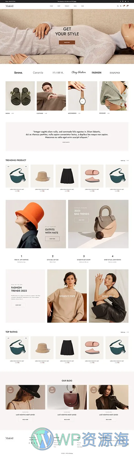 Mafoil-时装箱包商城网站模板WordPress主题插图4-WP资源海