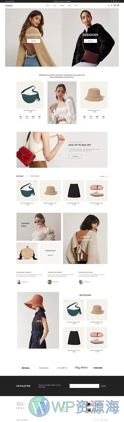 Mafoil-时装箱包商城网站模板WordPress主题插图8-WP资源海