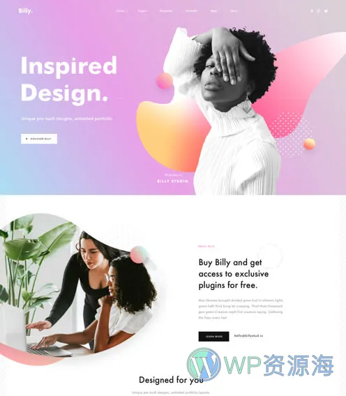 Billey-创意多用途网站模板WordPress主题插图3-WP资源海