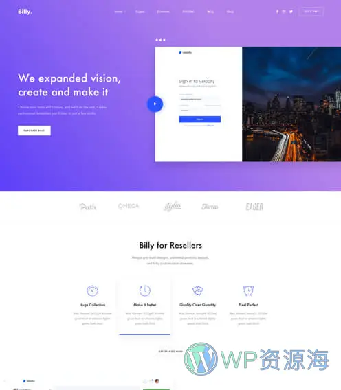 Billey-创意多用途网站模板WordPress主题插图12-WP资源海