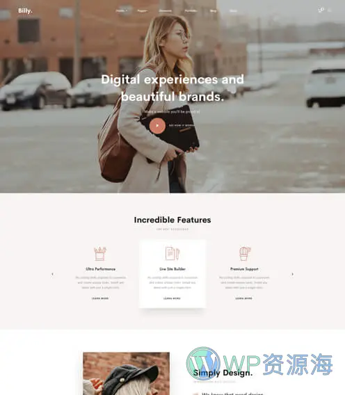 Billey-创意多用途网站模板WordPress主题插图17-WP资源海