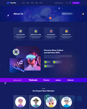 Genifty 炫酷风NFT市场/数字藏品HTML网站模板插图7-WP资源海