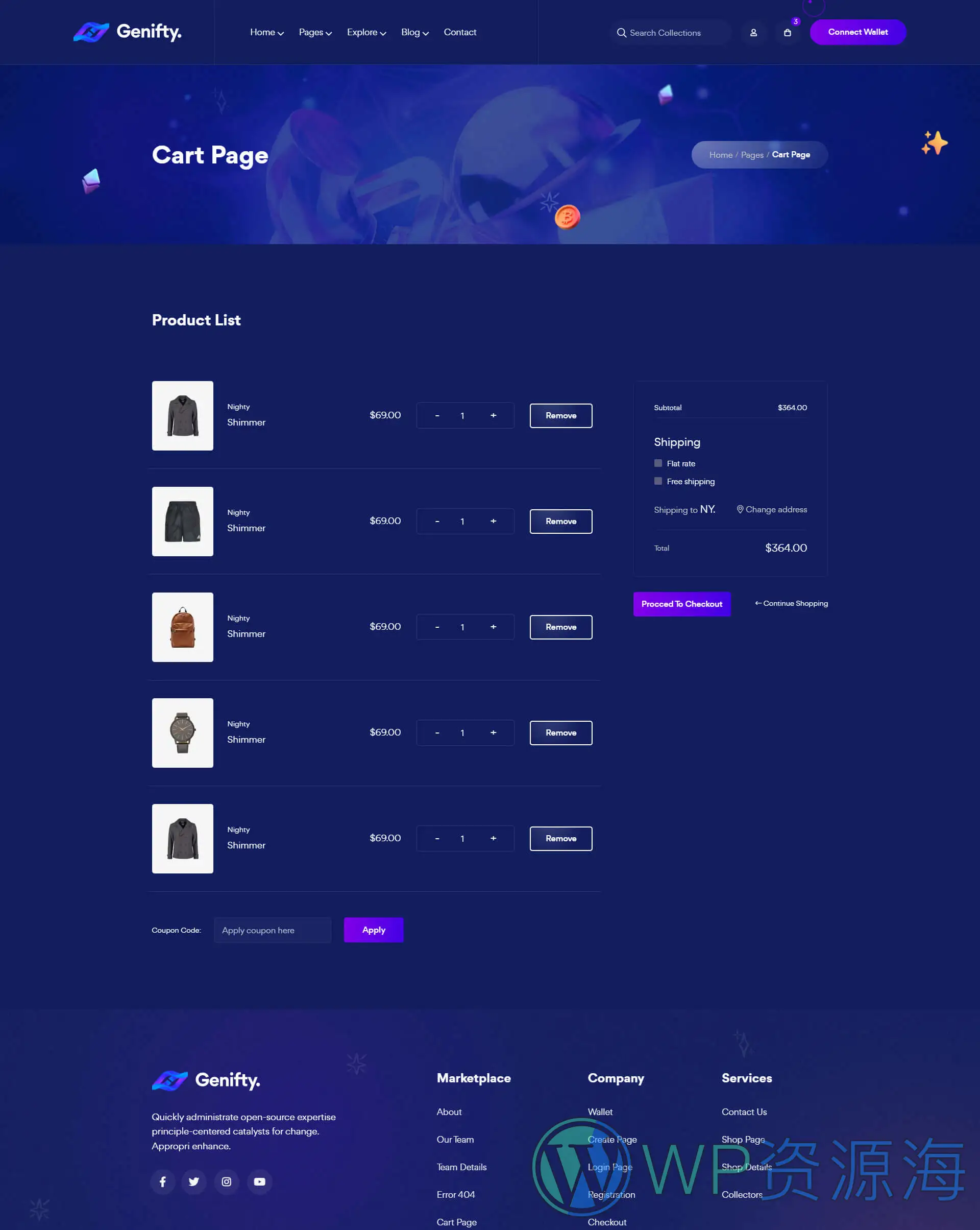 Genifty 炫酷风NFT市场/数字藏品HTML网站模板插图18-WP资源海