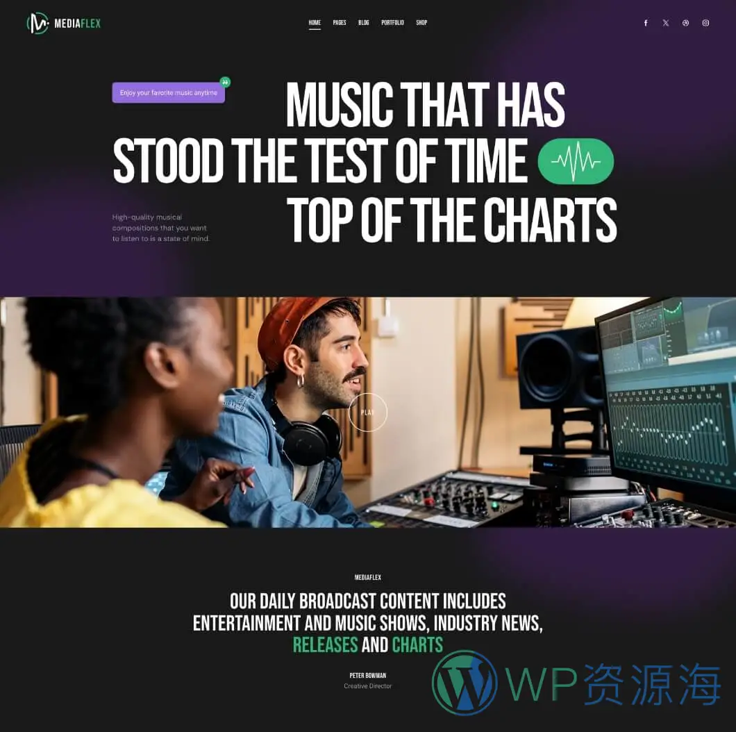 MediaFlex-电视剧集音乐播客流媒体网站模板WordPress主题插图1-WP资源海