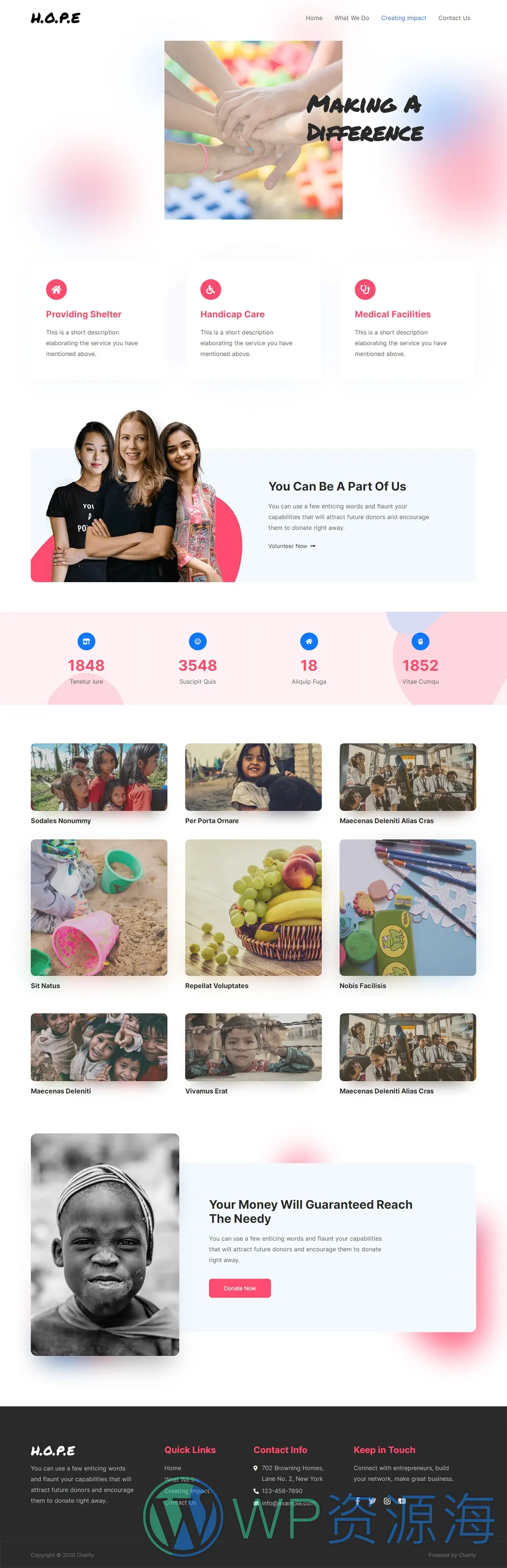 整站模板_慈善机构网站成品模板_一键导入式快速建站模板插图2-WP资源海 整站模板_慈善机构网站成品模板_一键导入式快速建站模板插图2-WP资源海