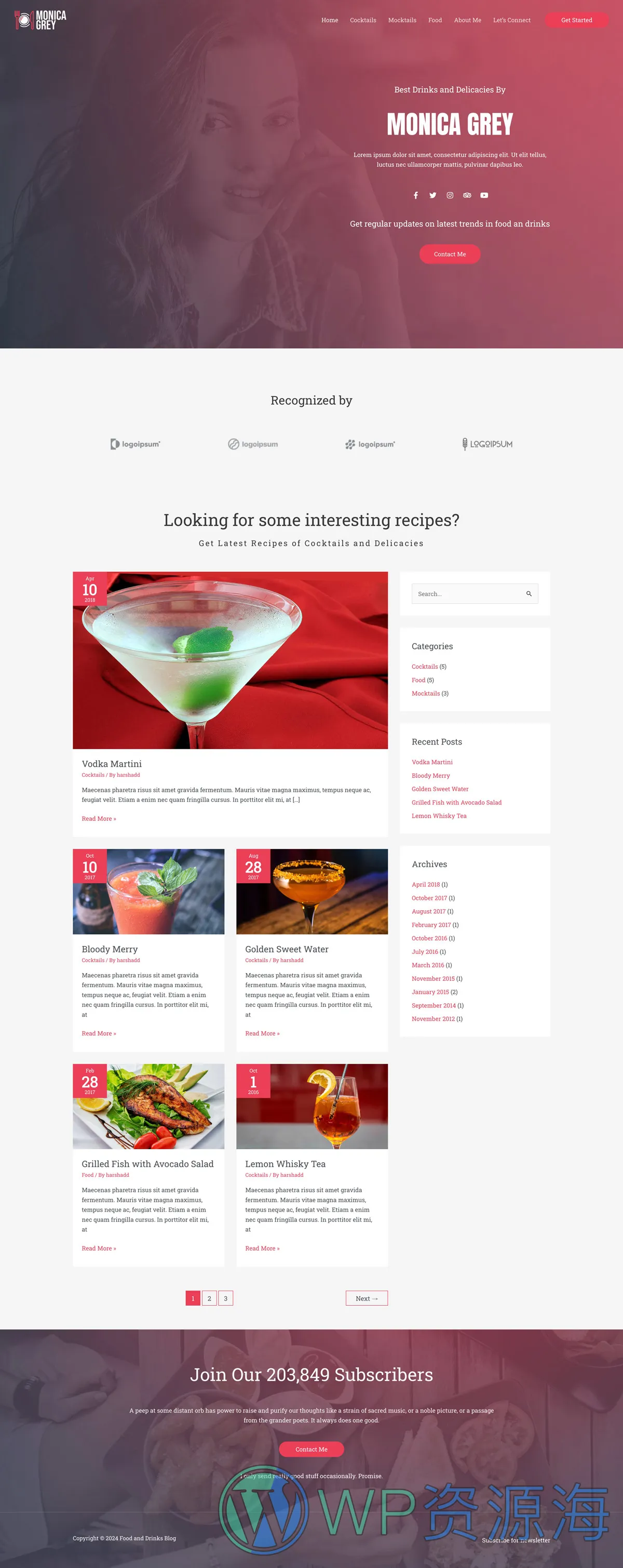 整站模板_美食博客餐饮网站成品模板_一键导入式快速建站模板插图-WP资源海 整站模板_美食博客餐饮网站成品模板_一键导入式快速建站模板插图-WP资源海