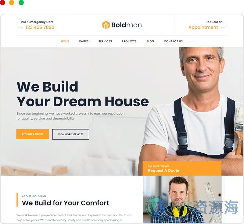 Boldman v6.7 家政维修装饰装修公司网站模板WordPress主题插图3-WP资源海 Boldman v6.7 家政维修装饰装修公司网站模板WordPress主题插图3-WP资源海