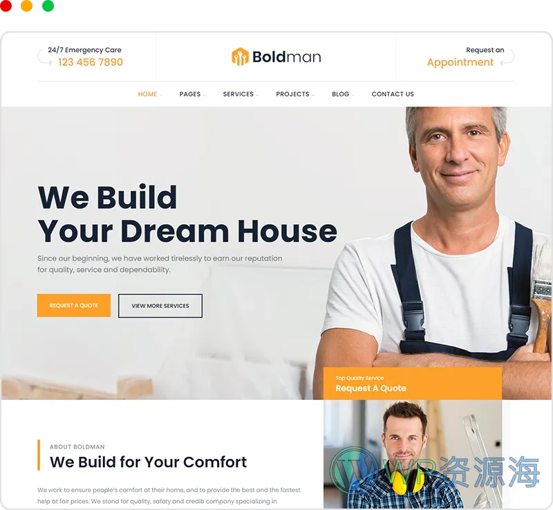 Boldman v6.7 家政维修装饰装修公司网站模板WordPress主题插图3-WordPress资源海