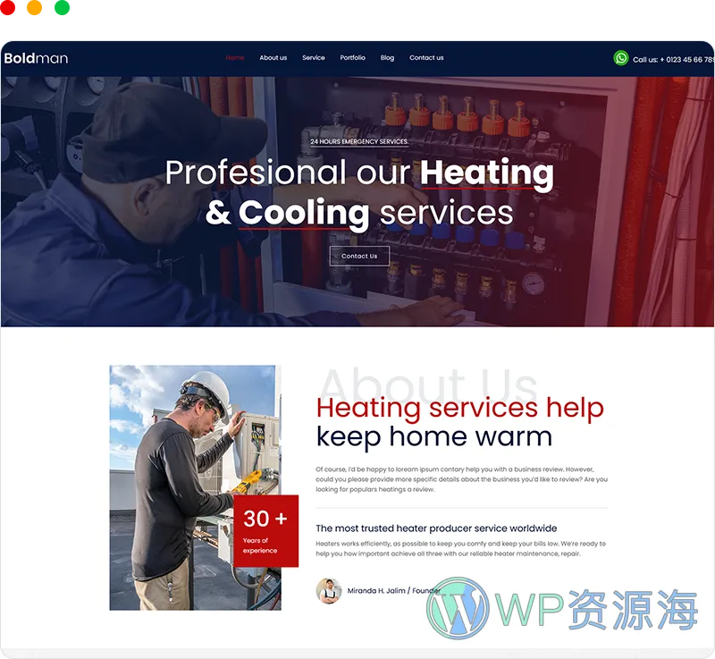 Boldman v6.7 家政维修装饰装修公司网站模板WordPress主题插图1-WP资源海 Boldman v6.7 家政维修装饰装修公司网站模板WordPress主题插图1-WP资源海