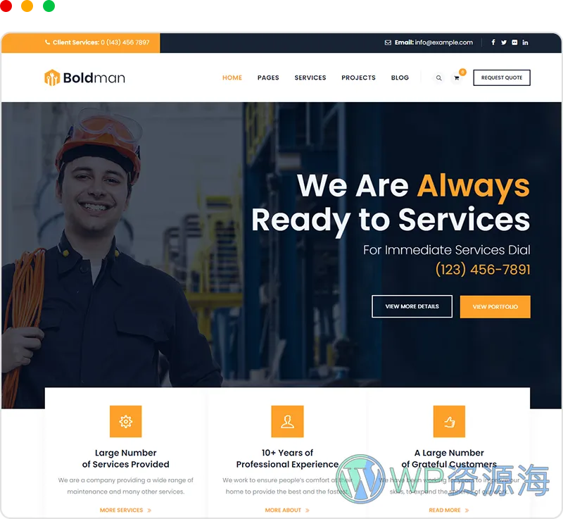 Boldman v6.7 家政维修装饰装修公司网站模板WordPress主题插图2-WP资源海 Boldman v6.7 家政维修装饰装修公司网站模板WordPress主题插图2-WP资源海