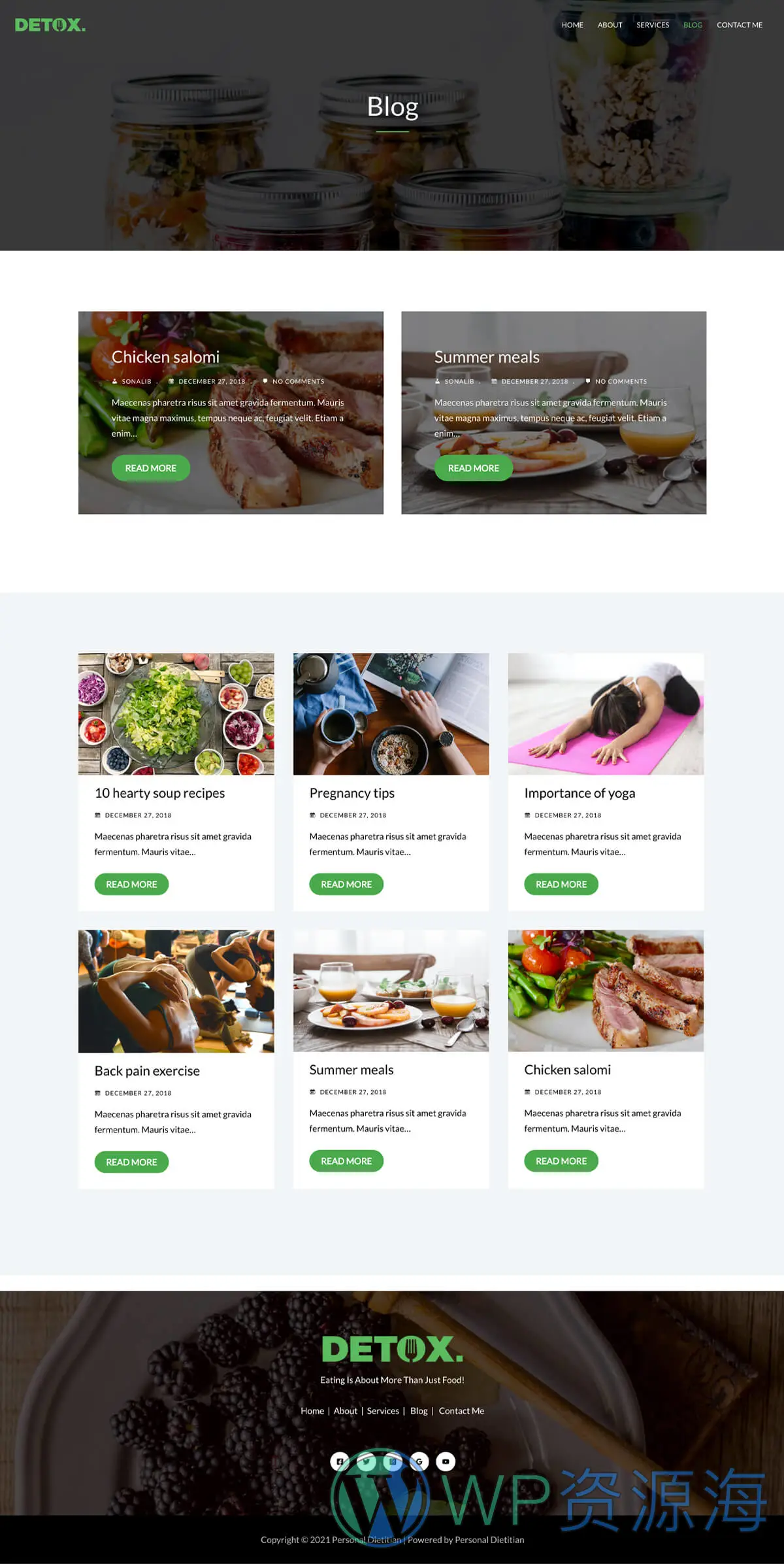 整站模板_营养师营养餐网站成品模板_一键导入式快速建站模板插图2-WordPress资源海