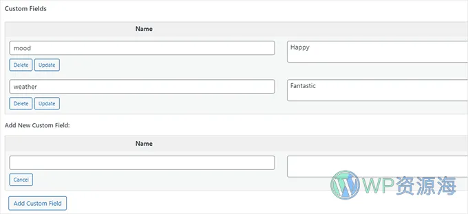 Adding custom fields