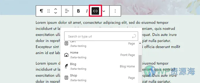 Link control icons