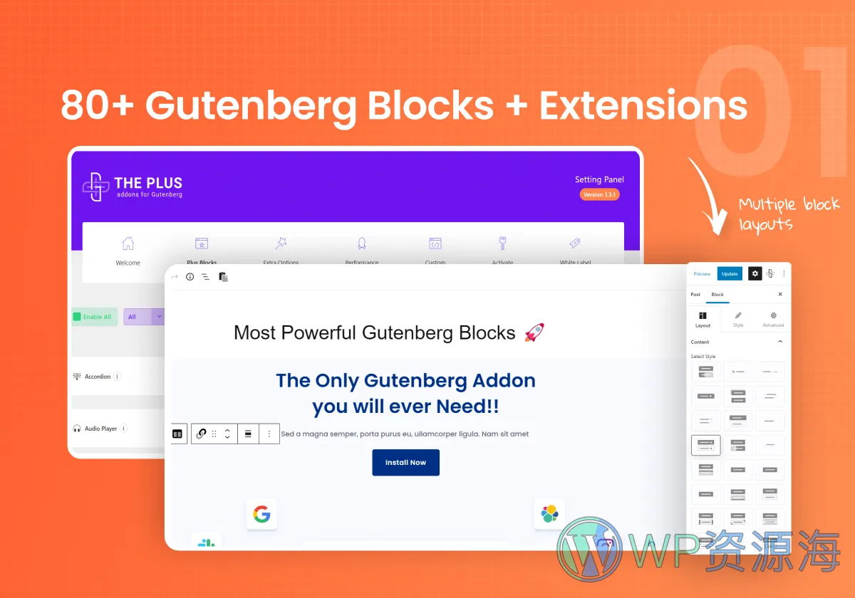 The Plus Addons for Block Editor Pro v3.2.8 古腾堡编辑器增强与扩展插件插图1-WordPress资源海