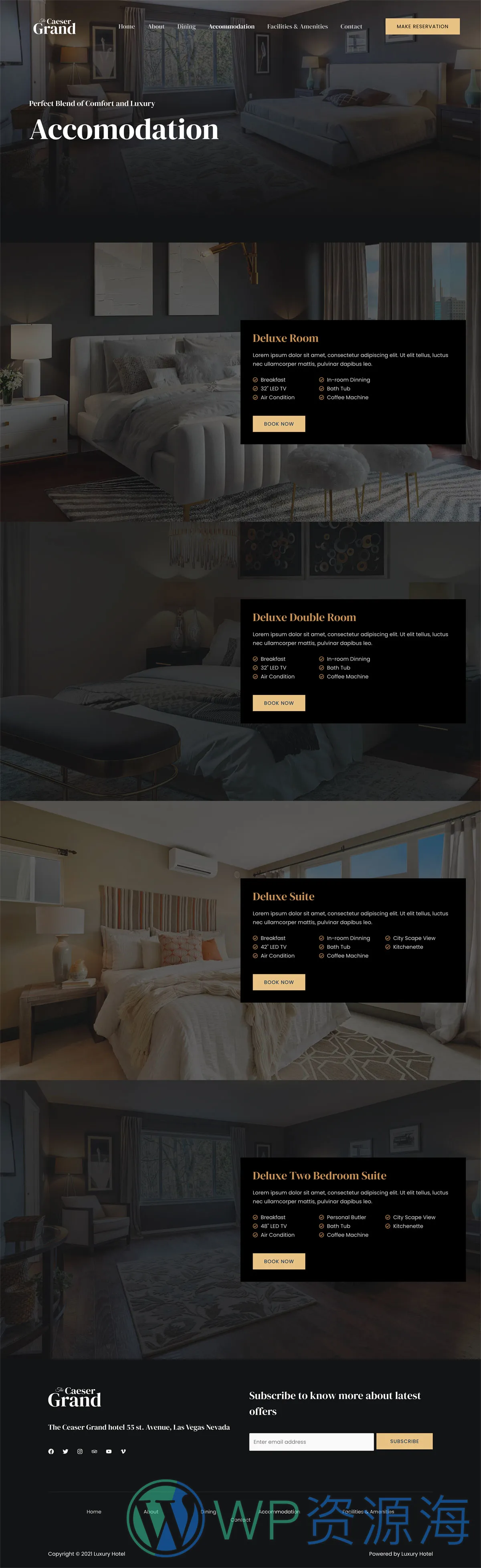 整站模板_豪华酒店星级酒店网站成品模板_一键导入式快速建站模板插图3-WordPress资源海