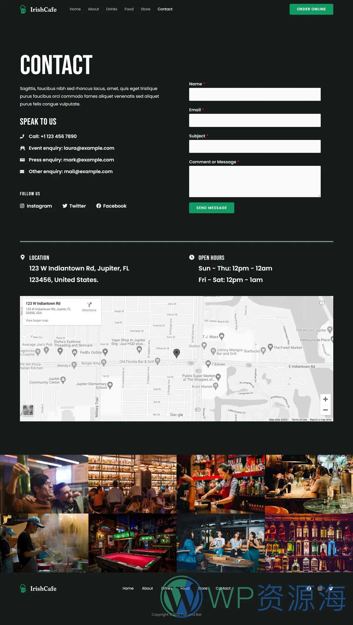 整站模板_酒吧夜店小酒馆网站成品模板_一键导入式快速建站模板插图2-WP资源海