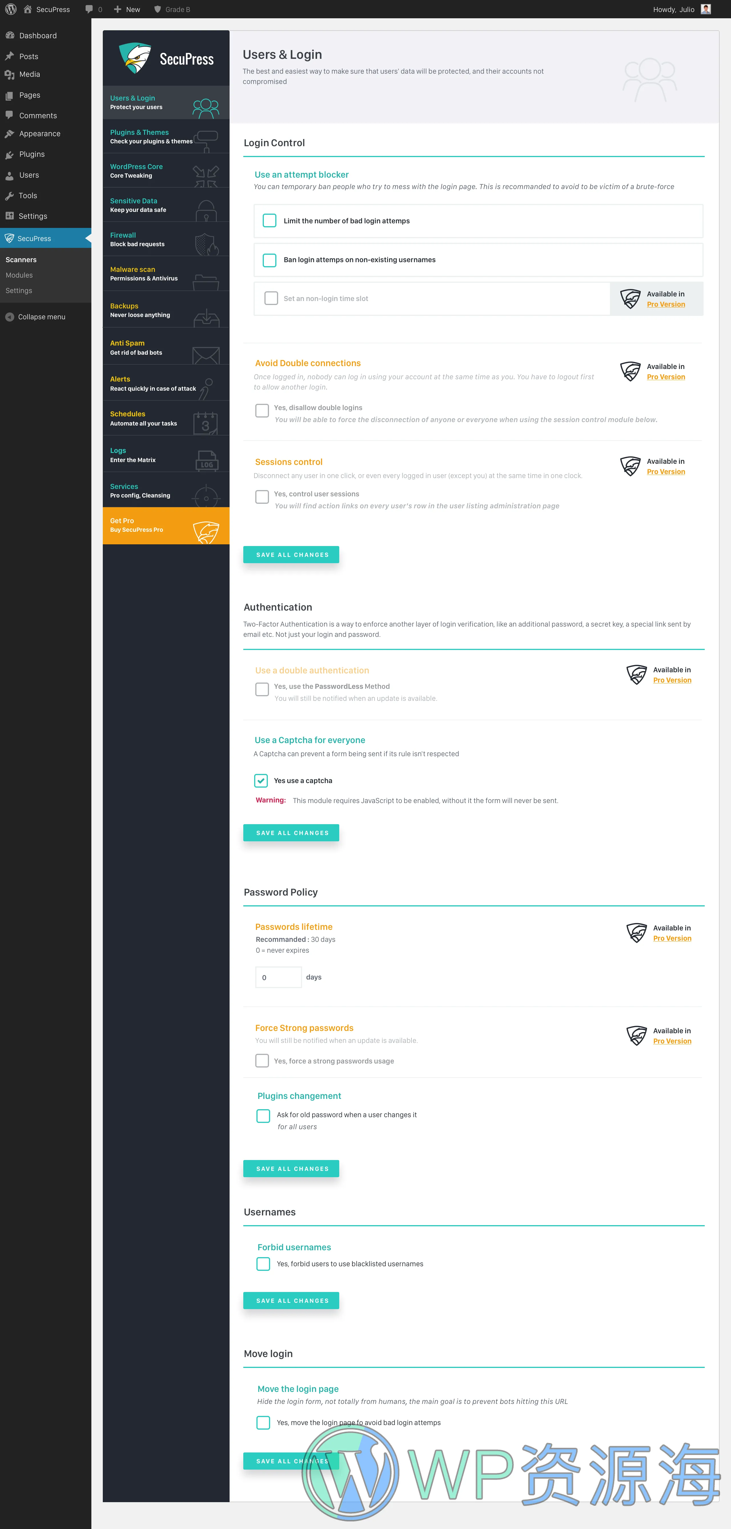 SecuPress Pro-网站安全防护防火墙WordPress插件插图2-WP资源海