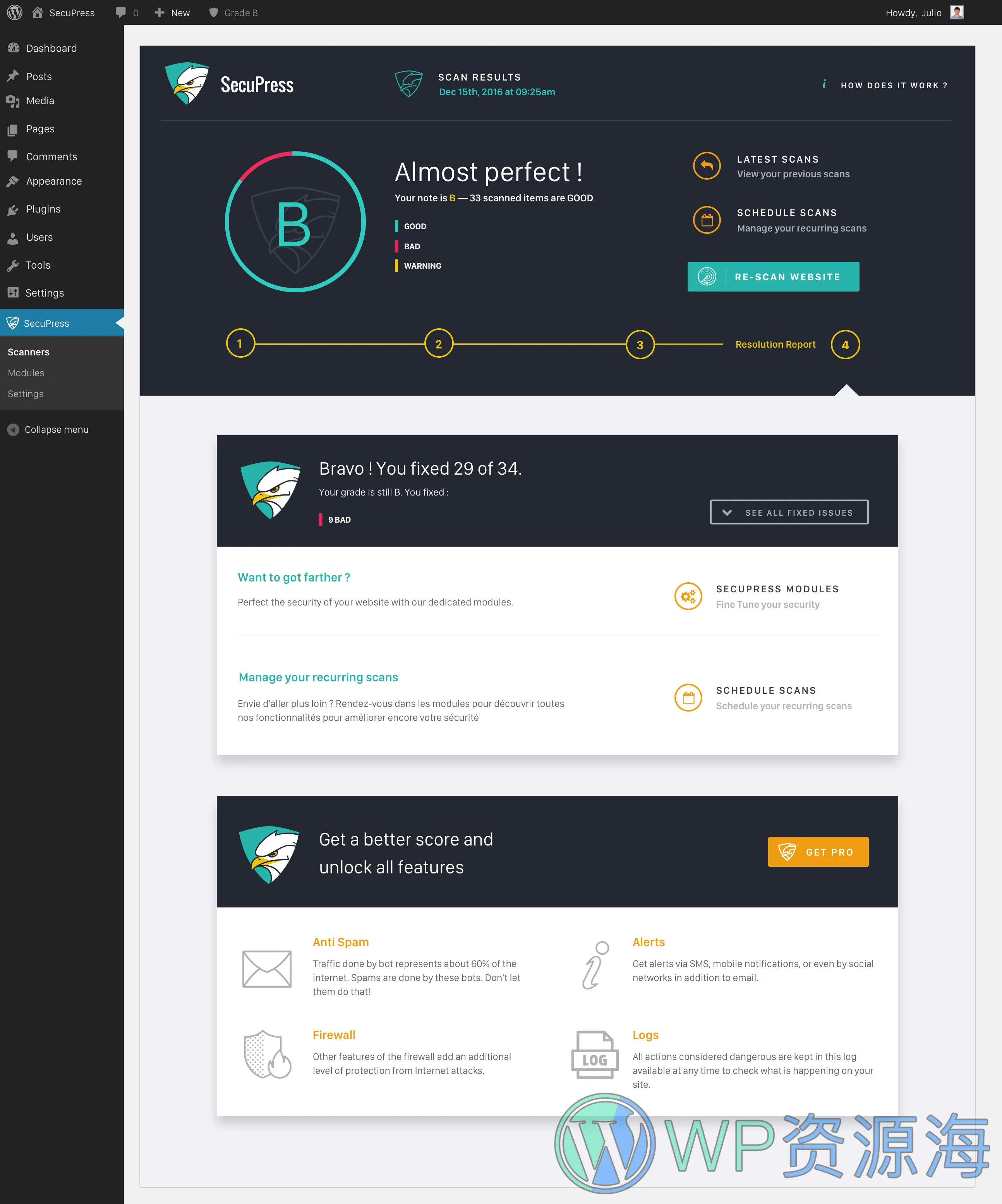 SecuPress Pro-网站安全防护防火墙WordPress插件插图8-WP资源海