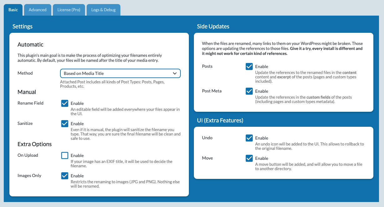 Media File Renamer Pro-图片与媒体库文件批量重命名WordPress插件图片6