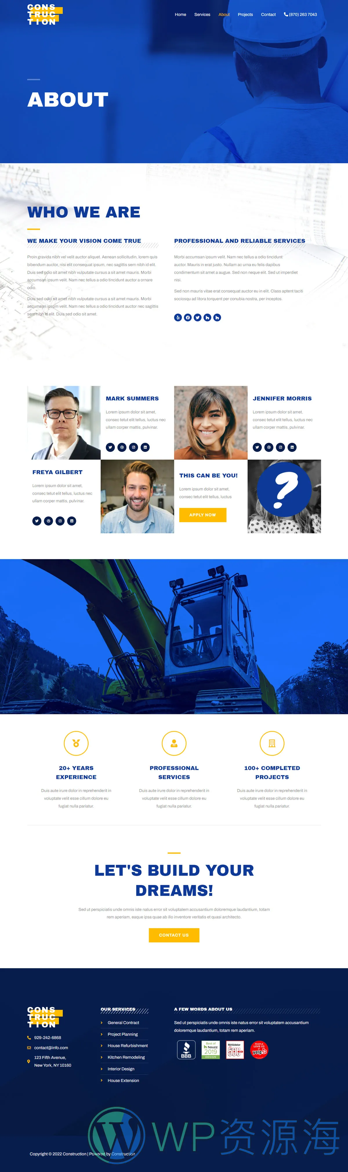 整站模板_土木工程建筑承包公司网站成品模板_一键导入式快速建站模板插图1-WP资源海