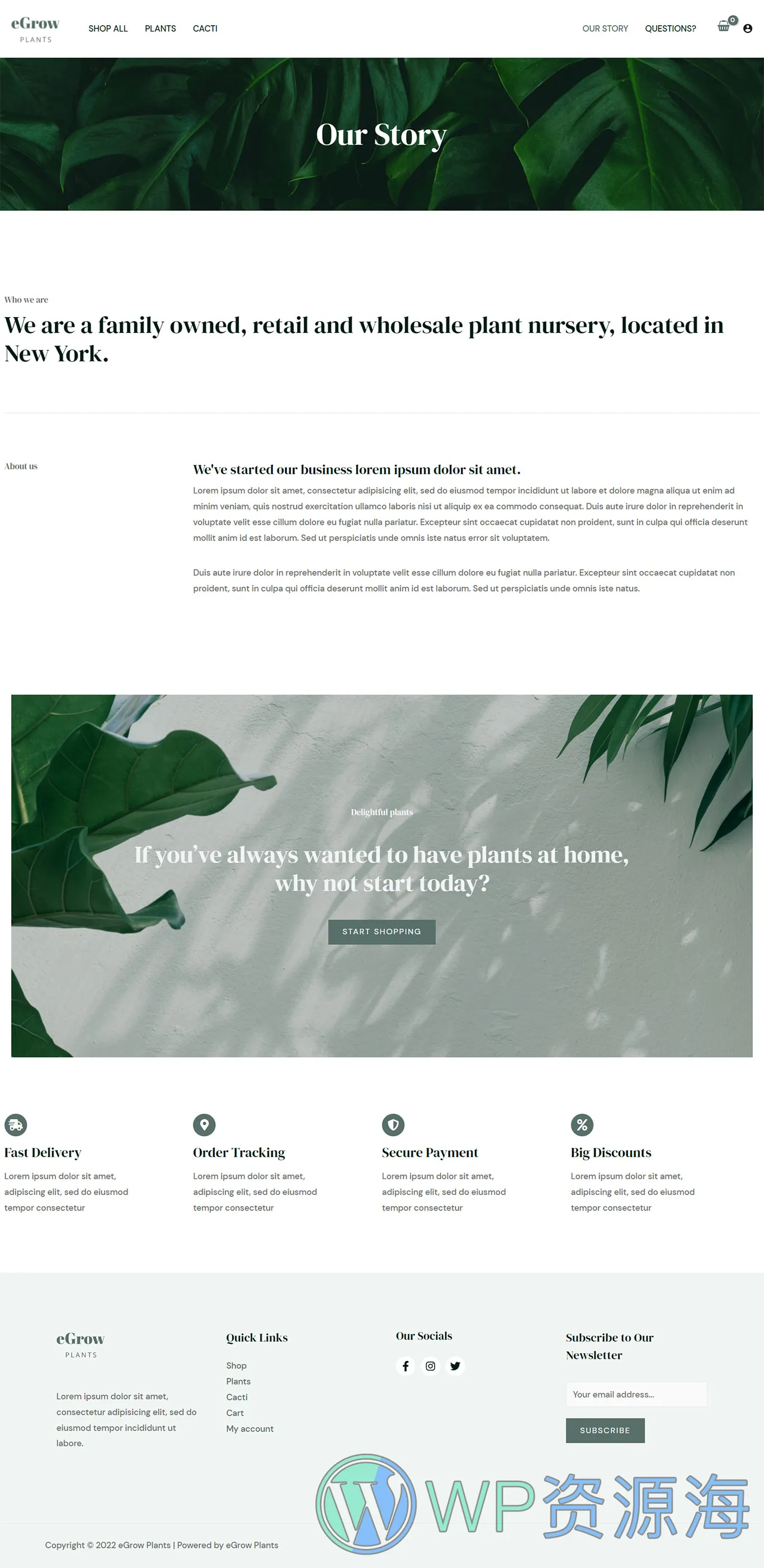 整站模板_🪴绿植盆栽绿色植物网站成品模板_一键导入式快速建站模板插图1-WordPress资源海