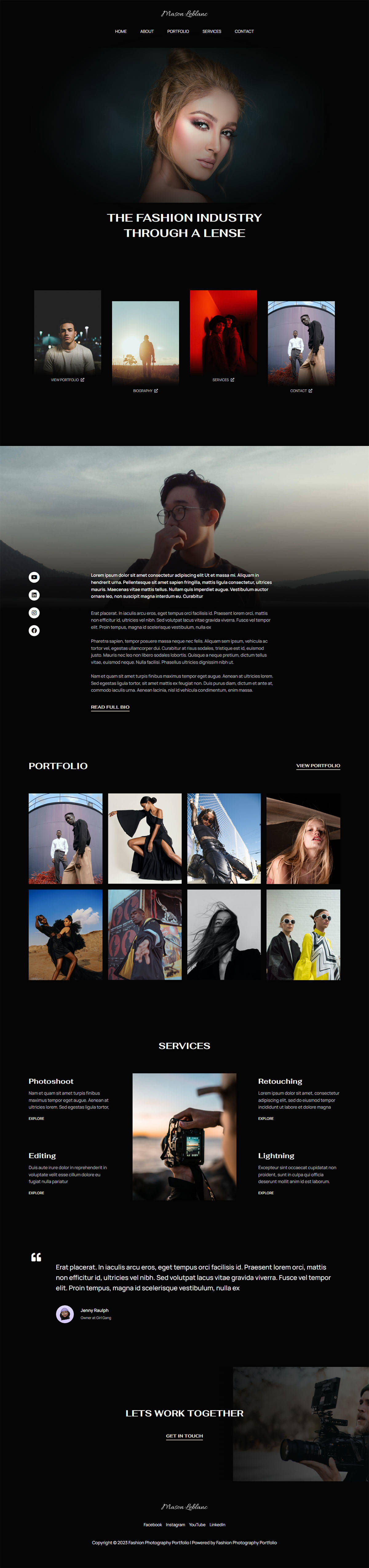 整站模板_高端时尚的个人摄影与艺术作品集网站成品模板_一键导入式快速建站模板
