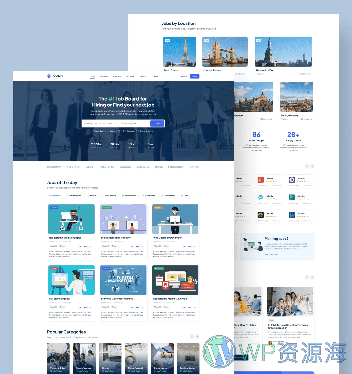 JobBox 招聘求职找工作网站模板WordPress主题插图2-WP资源海