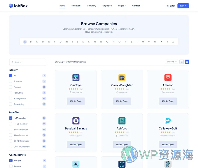 JobBox 招聘求职找工作网站模板WordPress主题插图20-WP资源海
