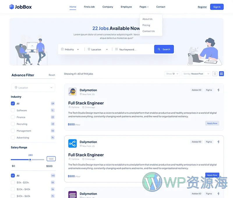 JobBox 招聘求职找工作网站模板WordPress主题插图16-WP资源海
