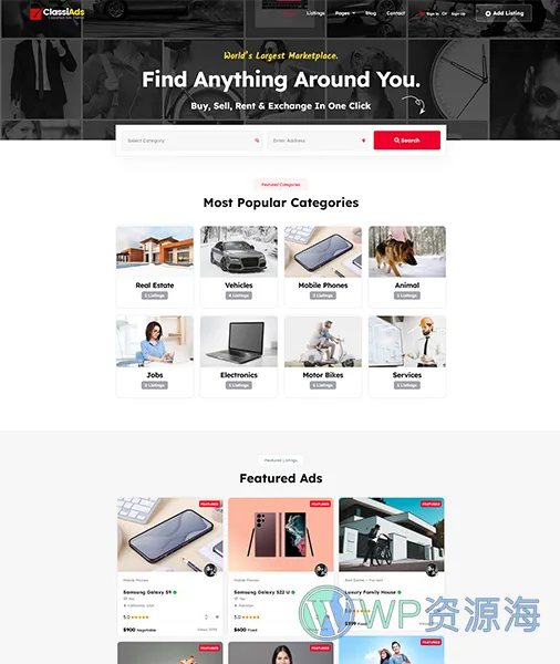 Classiads-广告与信息发布平台网站模板WordPress主题插图18-WP资源海 Classiads-广告与信息发布平台网站模板WordPress主题插图18-WP资源海