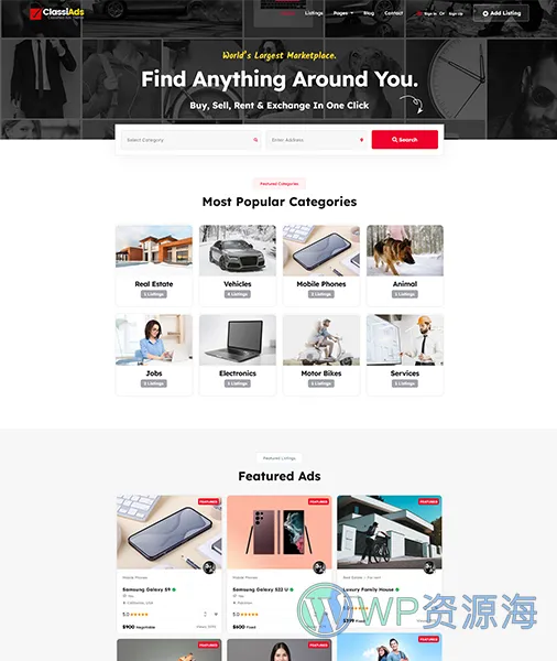 Classiads-广告与信息发布平台网站模板WordPress主题插图17-WordPress资源海