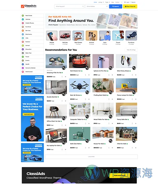 Classiads-广告与信息发布平台网站模板WordPress主题插图4-WP资源海 Classiads-广告与信息发布平台网站模板WordPress主题插图4-WP资源海